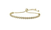 Charming Tennis Bracelet Yellow Gold Colour 925 Sterling Silver studded with 3mm CZ Toggle / Slider